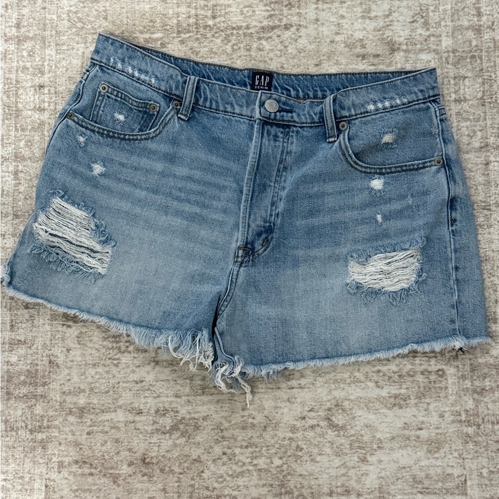 GAP Light Blue Distressed Denim Cutoff Shorts